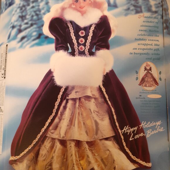 Mattel 1996 Happy Holidays Barbie Special Edition Vintage, purple eyes - Picture 5 of 8